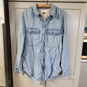 Pilcro and the letterpress Anthropologie button down shirt Sz XS